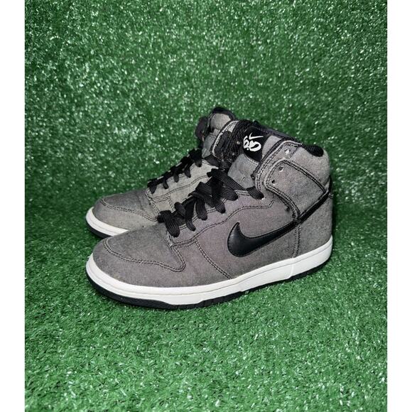 Vintage Nike Dunk High Denim Pack 2011 Gray Fleece Womens Size 6.5 Kids Size 5 - Picture 3 of 10